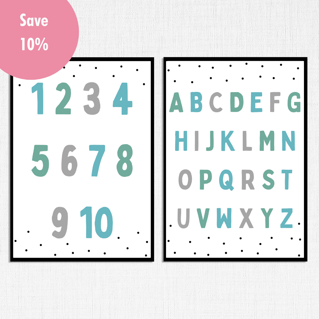 ABC & 123 - Wall Art Prints Bundle