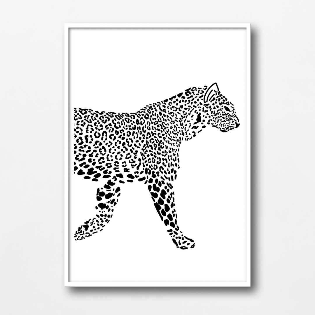 Half Leopard Wall Art Print