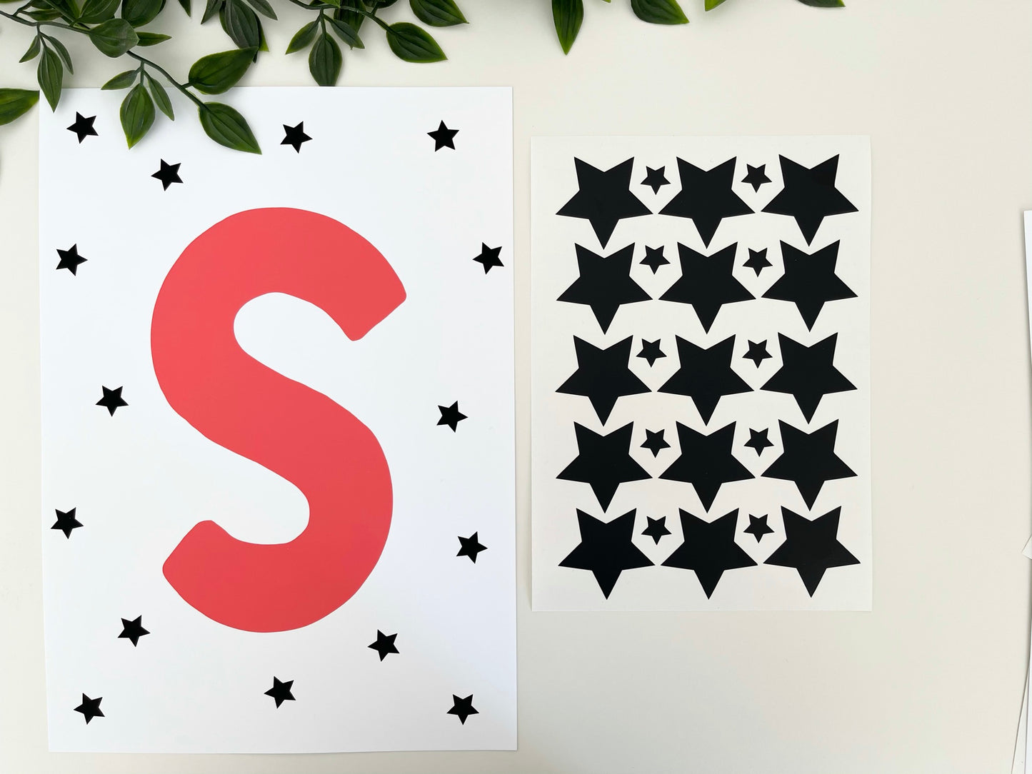 Personalised Stars Initial Wall Print