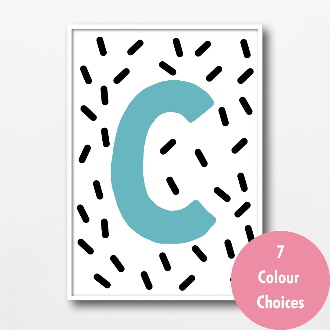 Personalised Sprinkles Initial Wall Print
