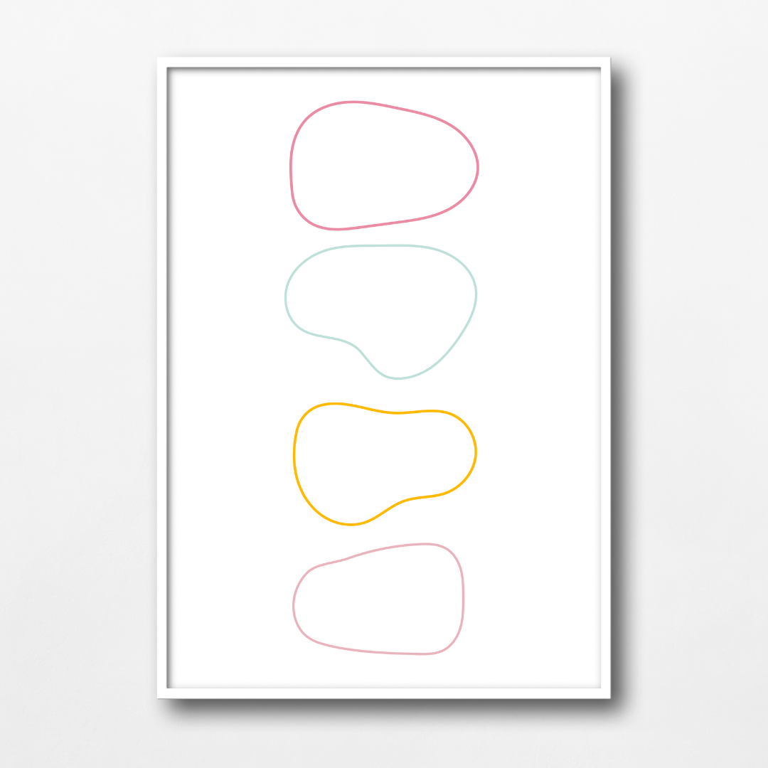 Pastel Abstract Empty Shapes Wall Art Print