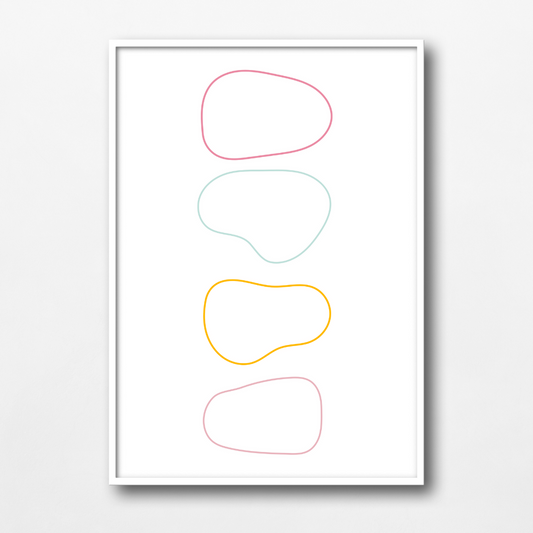 Pastel Abstract Empty Shapes Wall Art Print