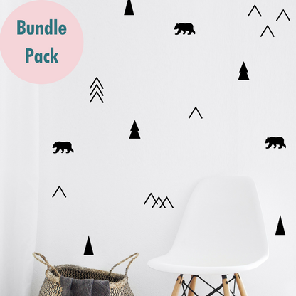 Nordic Bear Wall Stickers Bundle