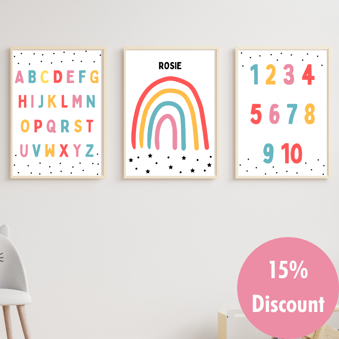 Personalised Rainbow, ABC & 123 Bundle