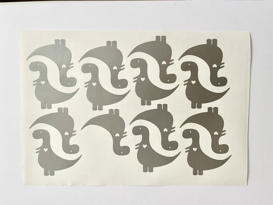 Silver Dinosaur Wall Stickers