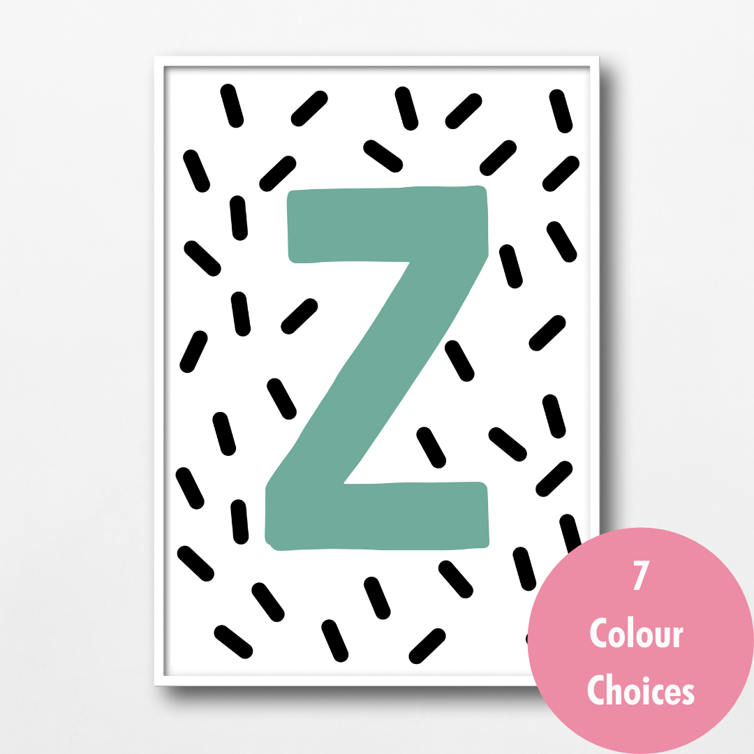 Personalised Sprinkles Initial Wall Print