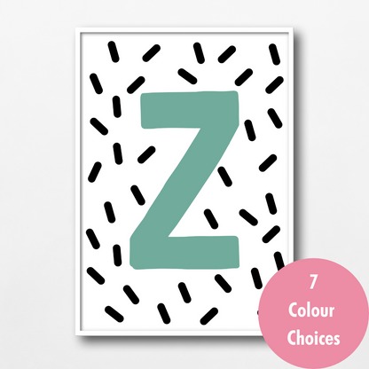 Personalised Sprinkles Initial Wall Print